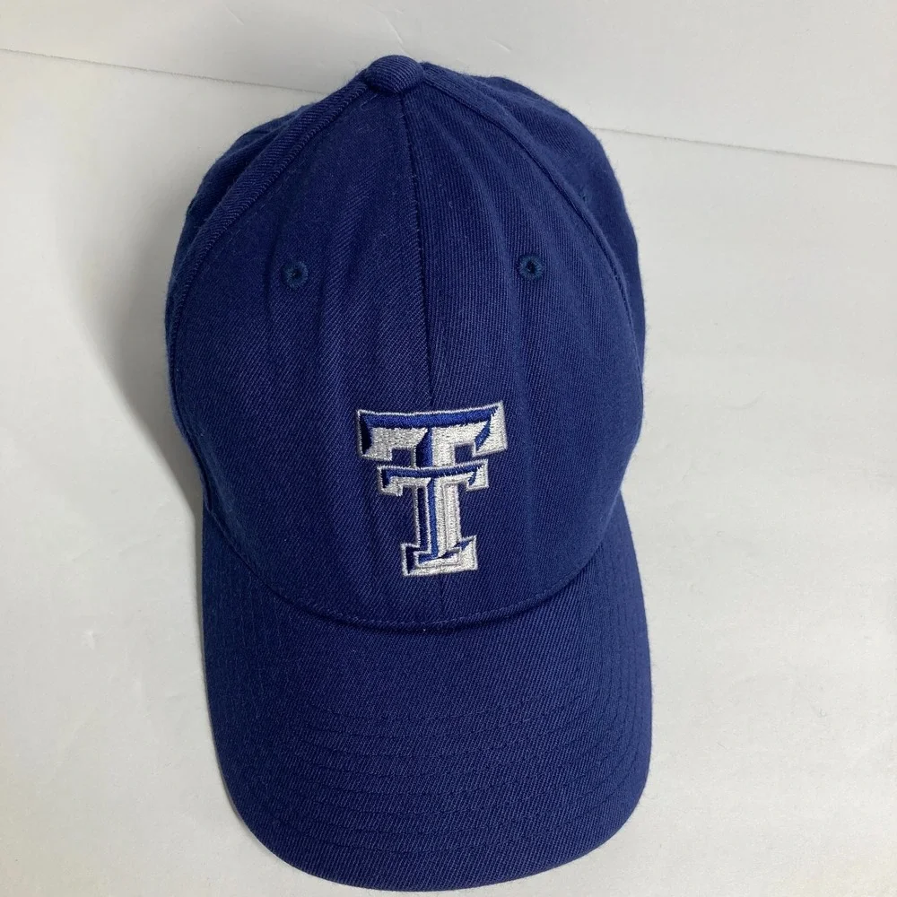 Texas Tech Red Raiders Cap Hat‎ Blue Fitted Small/Medium Embroidered Flexfit
